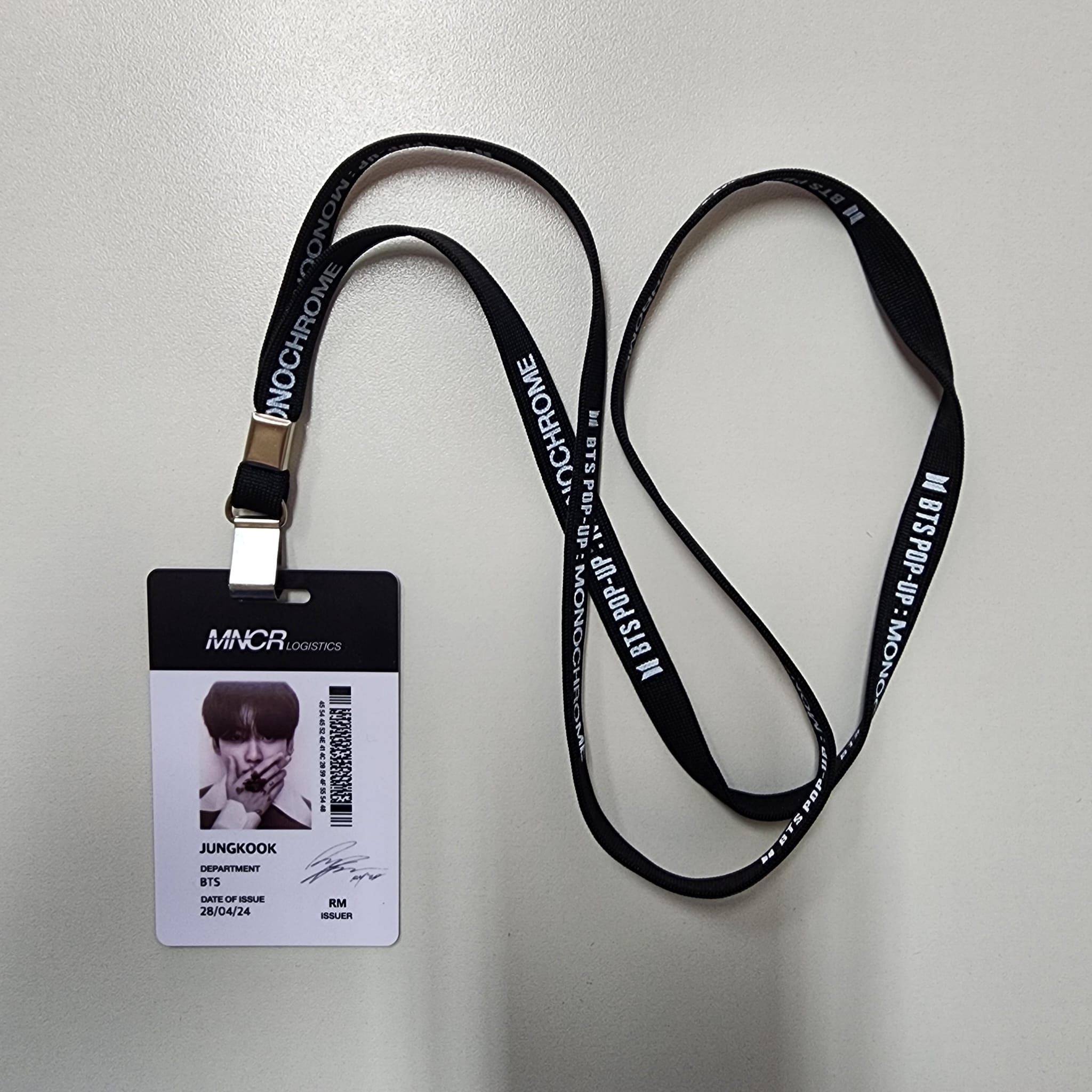 Monochrome POPUP Name Tag Jung Kook issued by RM