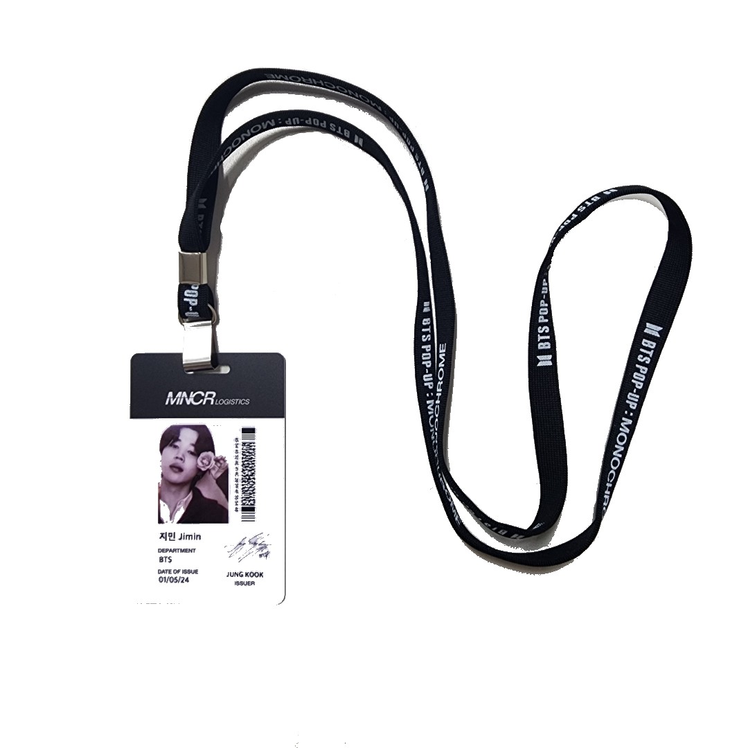 Monochrome POPUP Name Tag Jimin issued by Jung Kook