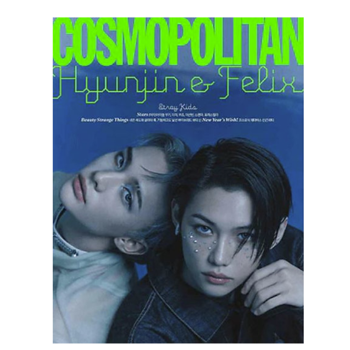 Cosmopolitan Hyun Jin & Felix (Stray Kids) Jan 2023 (Type B) (Loved) + Postcard