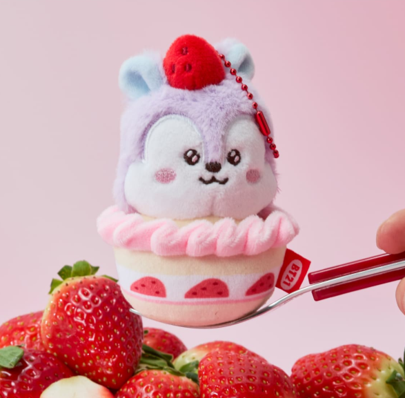 BT21 Strawberry Party Strawberry Tart Doll Keyring MANG