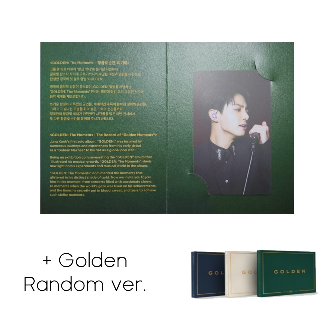 Golden The Moments Exhibition Photo Ticket Tipo E + Album GOLDEN random ver