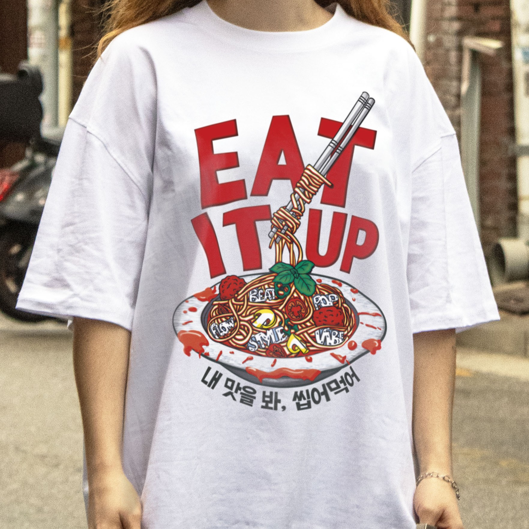 Nunchi7 - Eat it up - WHITE - M Size