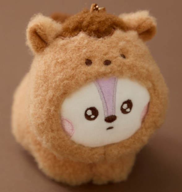 BT21 BABY MORE FLUFFY PLUSH KEYRING - Squirrel MANG 