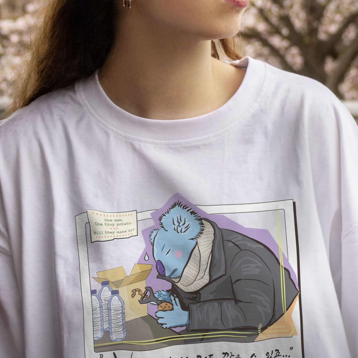 Nunchi7 - Tiny Potato Tee - M - WHITE