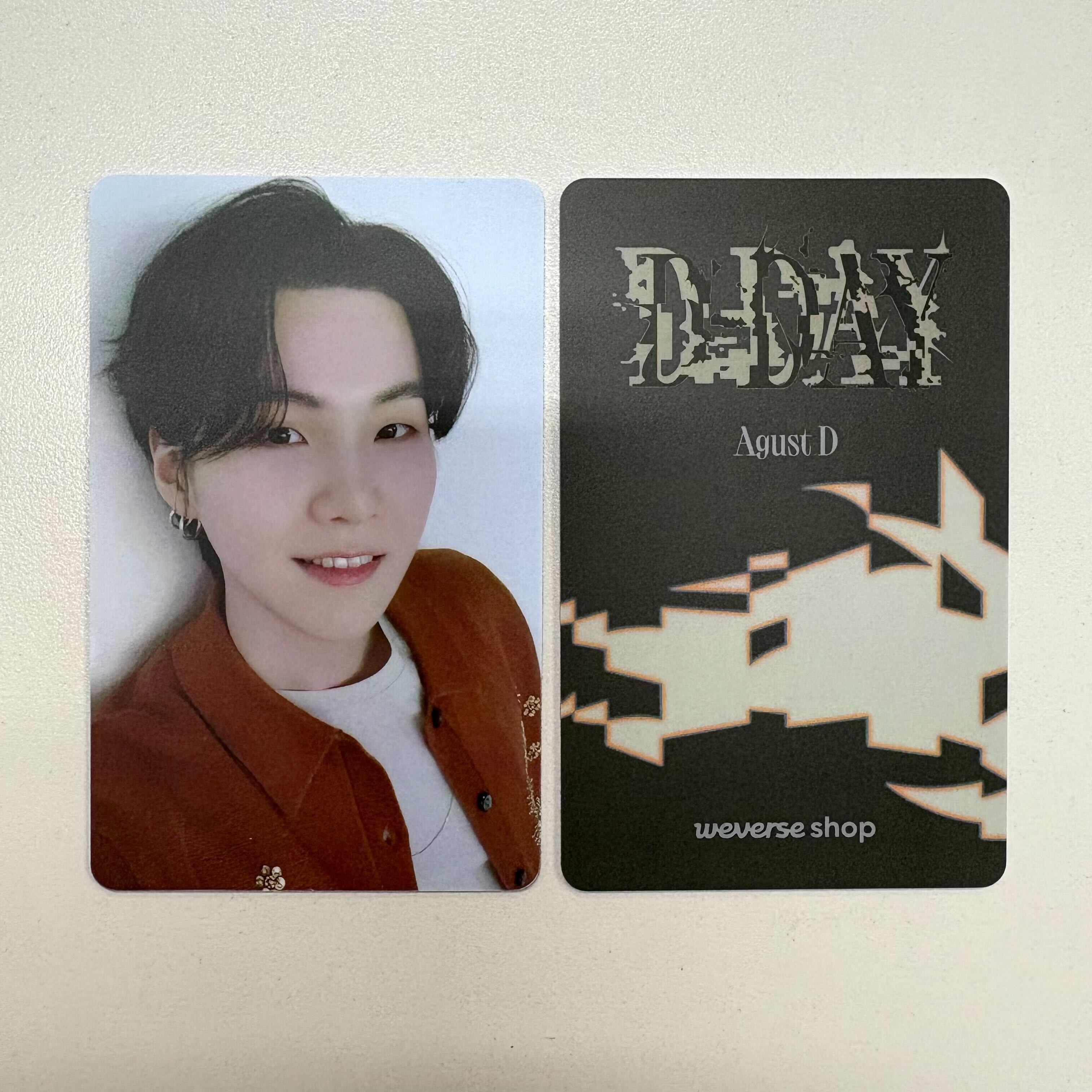BTS SUGA Agust D 'D-DAY' PHOTOCARD 