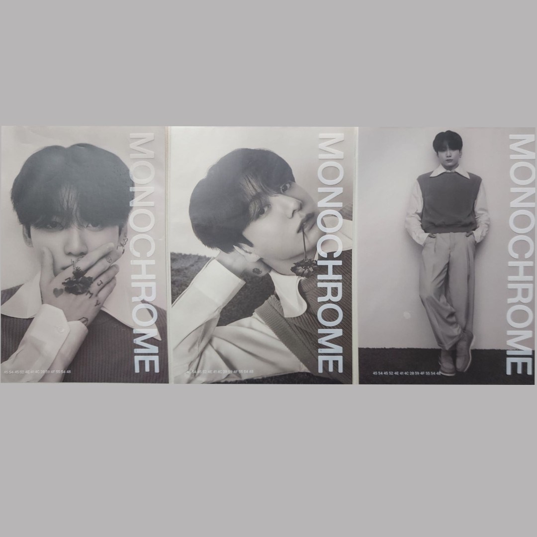 Monochrome POPUP Printed Photo Jung Kook Ver 1,2,3 SET