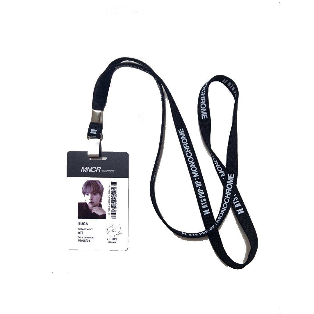 Monochrome POPUP Name Tag Suga issued by j-hope
