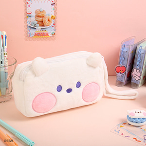 BT21 Minini RJ Plush Double Pockets Zipper Pencil Case Pouch