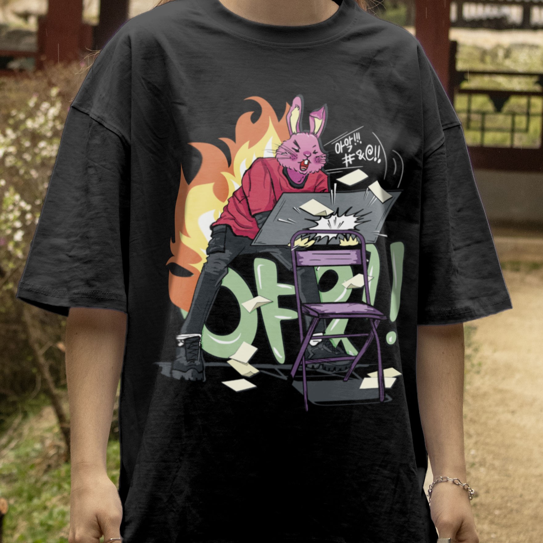 Nunchi7 - Betrayed Bunny Tee - M - BLACK