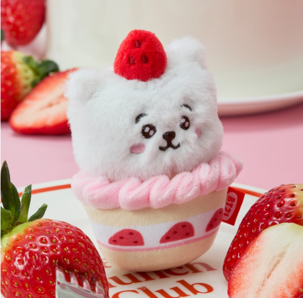 BT21 Strawberry Party Strawberry Tart Doll Keyring RJ