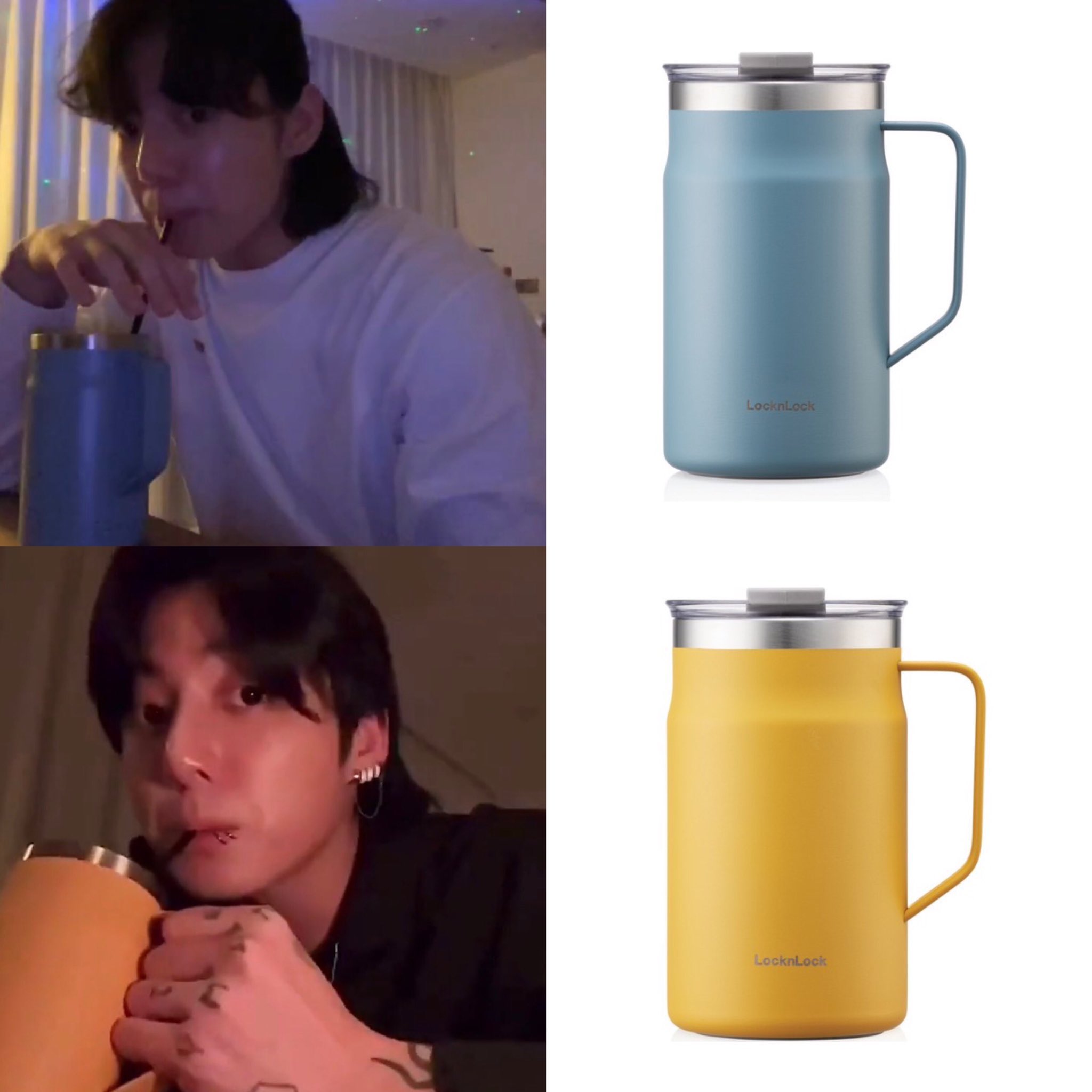 Lock & Lock Metro Mug LHC4282 [As used by Jungkook in Weverse live] Yellow