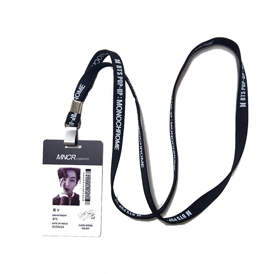 Monochrome POPUP Name Tag V issued by Jung Kook